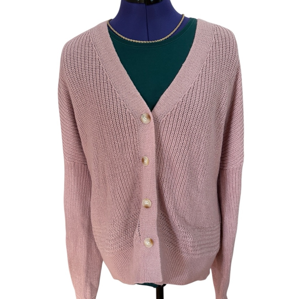 Daily Thread Button-Up Cardigan Mauve Dusty Pink Women’s XL